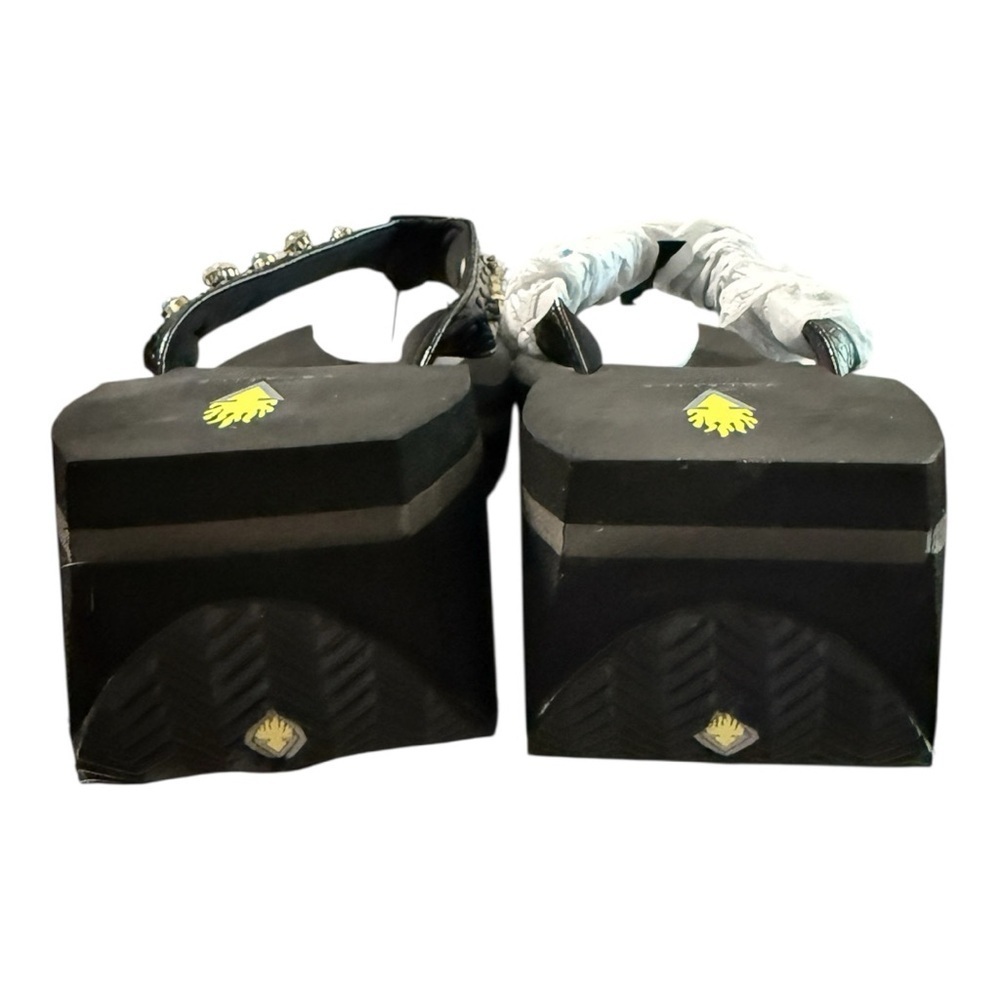 Volatile Gypsy Black Multi Rhinestone Wedge Flip-Flops - Picture 3 of 8